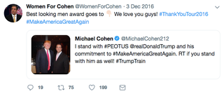 Illustration for article titled Michael Cohen Reportedly Paid Someone to Create a Fake Twitter Account Calling Him Hot and SmartÂ